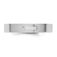 14K White Gold Cliq 4mm Hinged Flat Wedding Band view 3