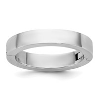 14K White Gold Cliq 4mm Hinged Flat Wedding Band view 1