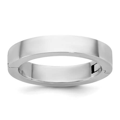14K White Gold Cliq 4mm Hinged Flat Wedding Band, Size 4