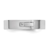 14K White Gold Cliq 5mm Hinged Flat Wedding Band view 3