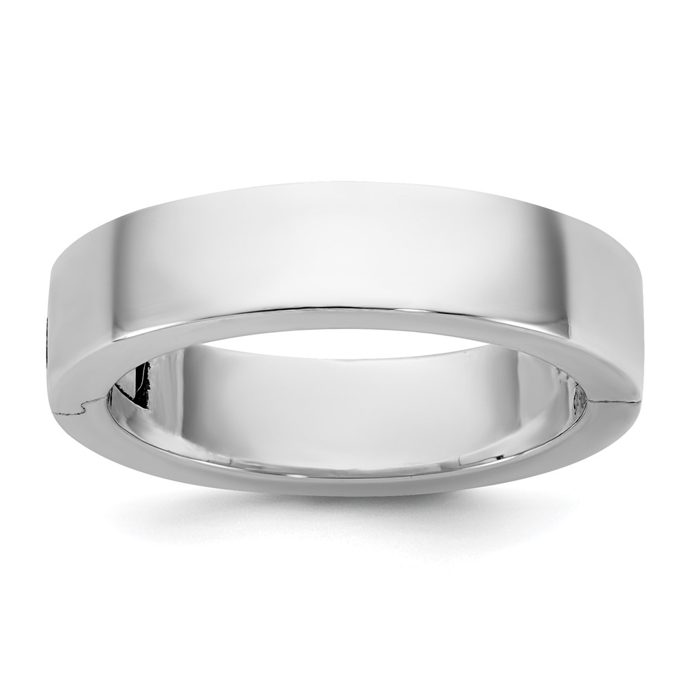 14K White Gold Cliq 5mm Hinged Flat Wedding Band