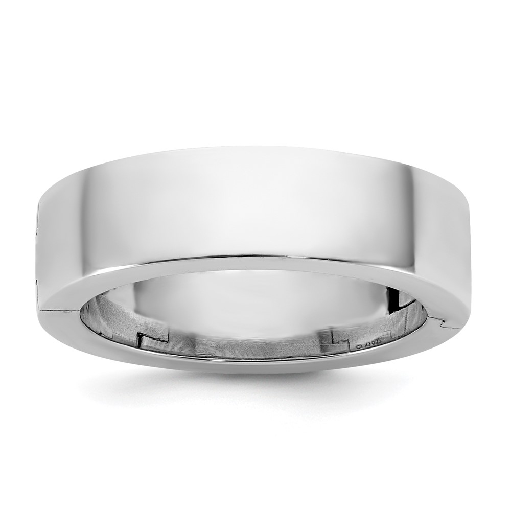 14K White Gold Cliq 6mm Hinged Flat Wedding Band