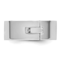 14K White Gold Cliq 8mm Hinged Flat Wedding Band view 3