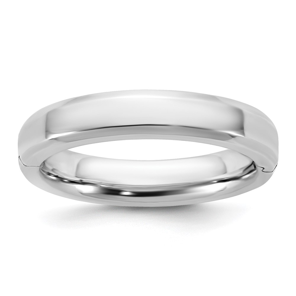 14K White Gold Cliq 4mm Hinged Beveled Edge Wedding Band