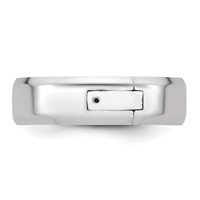 14K White Gold Cliq 6mm Hinged Beveled Edge Wedding Band view 3