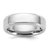 14K White Gold Cliq 6mm Hinged Beveled Edge Wedding Band view 1