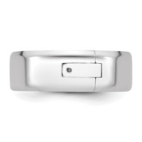 14K White Gold Cliq 7mm Hinged Beveled Edge Wedding Band view 3