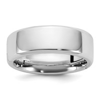 14K White Gold Cliq 7mm Hinged Beveled Edge Wedding Band view 1