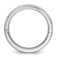 14K White Gold Cliq 8mm Hinged Beveled Edge Wedding Band view 2
