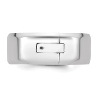 14K White Gold Cliq 8mm Hinged Beveled Edge Wedding Band view 3