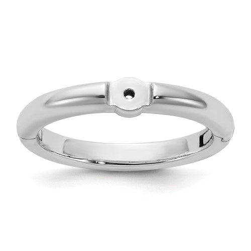 14K White Gold Cliq Low Profile Hinged Peg Set Engagement Ring Mounting