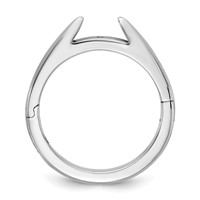 14K White Gold Cliq Hinged Cathedral Solitaire Peg Set Engagement Ring Mounting view 2