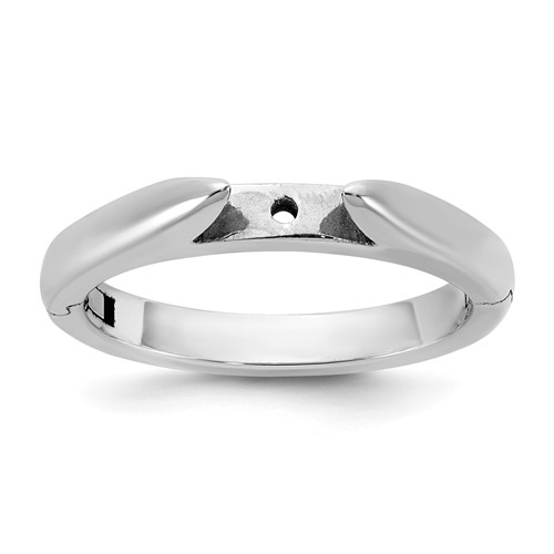 14K White Gold Cliq Hinged Cathedral Solitaire Peg Set Engagement Ring Mounting