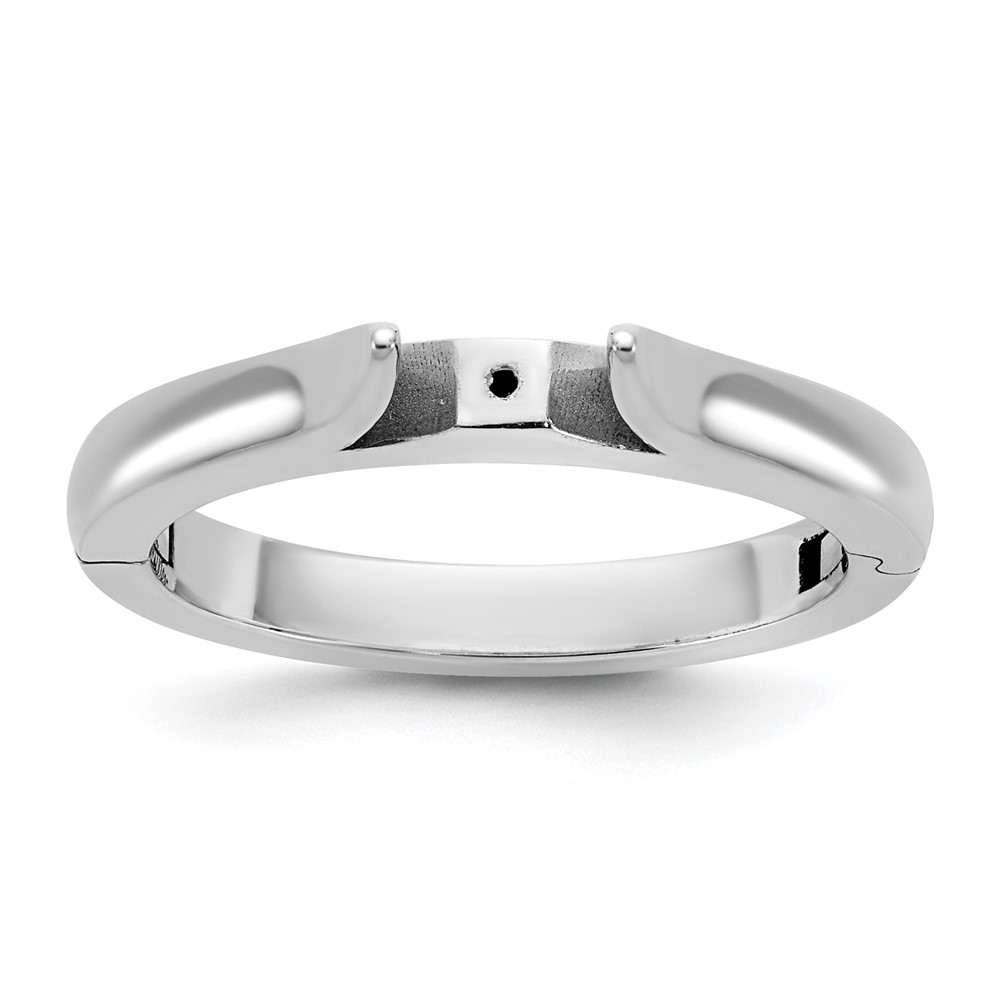 14K White Gold Cliq Hinged Cathedral Solitaire Peg Set Engagement Ring Mounting