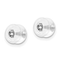 Silicone Sliders 14K White Gold Mushroom 1 Pair view 2