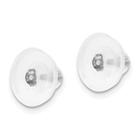 Silicone Sliders 14K White Gold Disk 1 Pair view 2