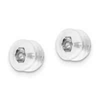 Silicone Sliders 14K White Gold Screwback Mushroom 1 Pair view 2