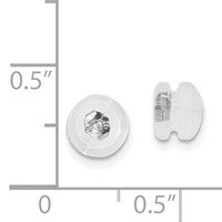 Silicone Sliders 14K White Gold Screwback Mushroom 1 Pair view 3