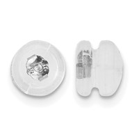 Silicone Sliders 14K White Gold Screwback Mushroom 1 Pair view 1
