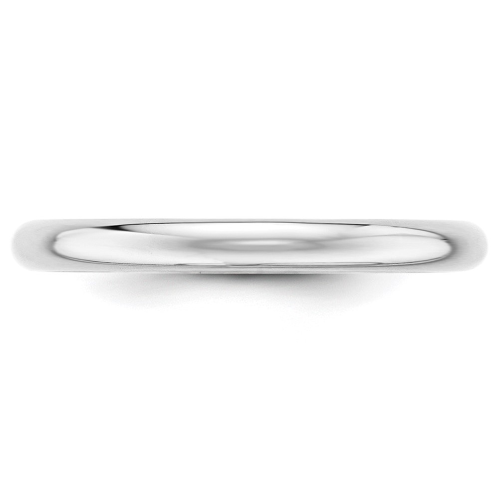 10k White Gold 2.5mm Half Round Wedding Band Size 7 (1WHR025-7)