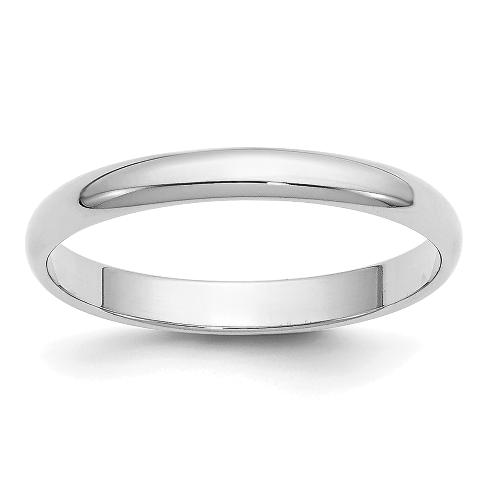 10k White Gold 2.5mm Half Round Wedding Band Size 10 (1WHR025-10)