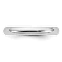 10K White Gold 3mm Half Round Wedding Band - Size 4 view 3