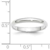 10K White Gold 3mm Half Round Wedding Band - Size 4 view 5
