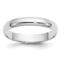 10K White Gold 3mm Half Round Wedding Band - Size 4 view 1