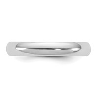 10K 3.5mm White Gold Half Round Band view 3