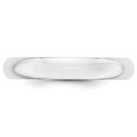 14K White Gold 4mm Half-Round Wedding Band - Size 5 view 2