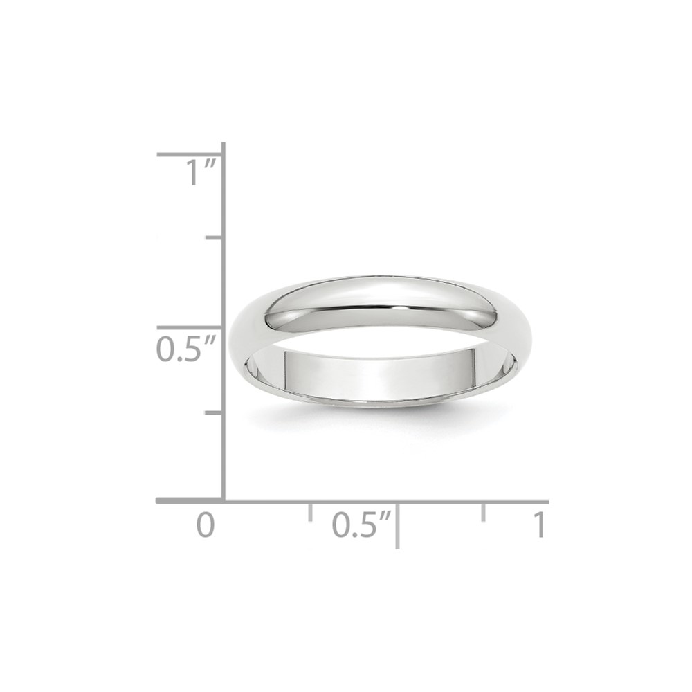 10k White Gold 4mm Half Round Wedding Band Size 9 (1WHR040-9)