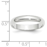 14K White Gold 4mm Half-Round Wedding Band - Size 5 view 3
