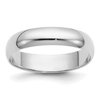14K White Gold 4mm Half-Round Wedding Band - Size 5 view 1