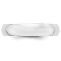 14K White Gold 5mm Half-Round Wedding Band - Size 4 view 3