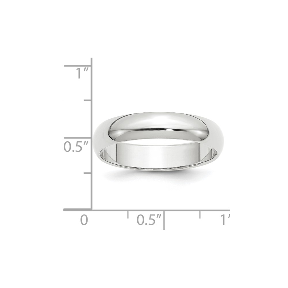 10k White Gold 5mm Half Round Wedding Band Size 8 (1WHR050-8)
