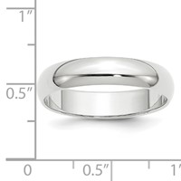 14K White Gold 5mm Half-Round Wedding Band - Size 4 view 4