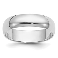 14K White Gold 5mm Half-Round Wedding Band - Size 4 view 1