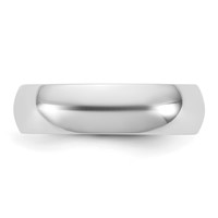 14K 5.5mm White Gold Half Round Band view 3