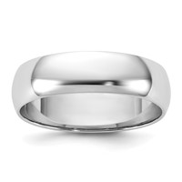 14K 5.5mm White Gold Half Round Band view 1