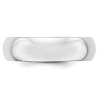 14K White Gold 6mm Half-Round Wedding Band - Size 4 view 2