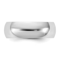 14K 6.5mm White Gold Half Round Band view 3