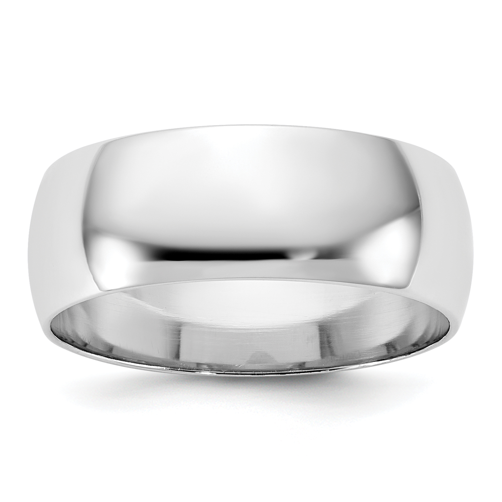 10k White Gold 7mm Half Round Wedding Band Size 12 (1WHR070-12)