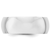 14K White Gold 8mm Half-Round Wedding Band view 2