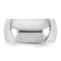 10K 9mm White Gold Half Round Band - Size 4 view 3