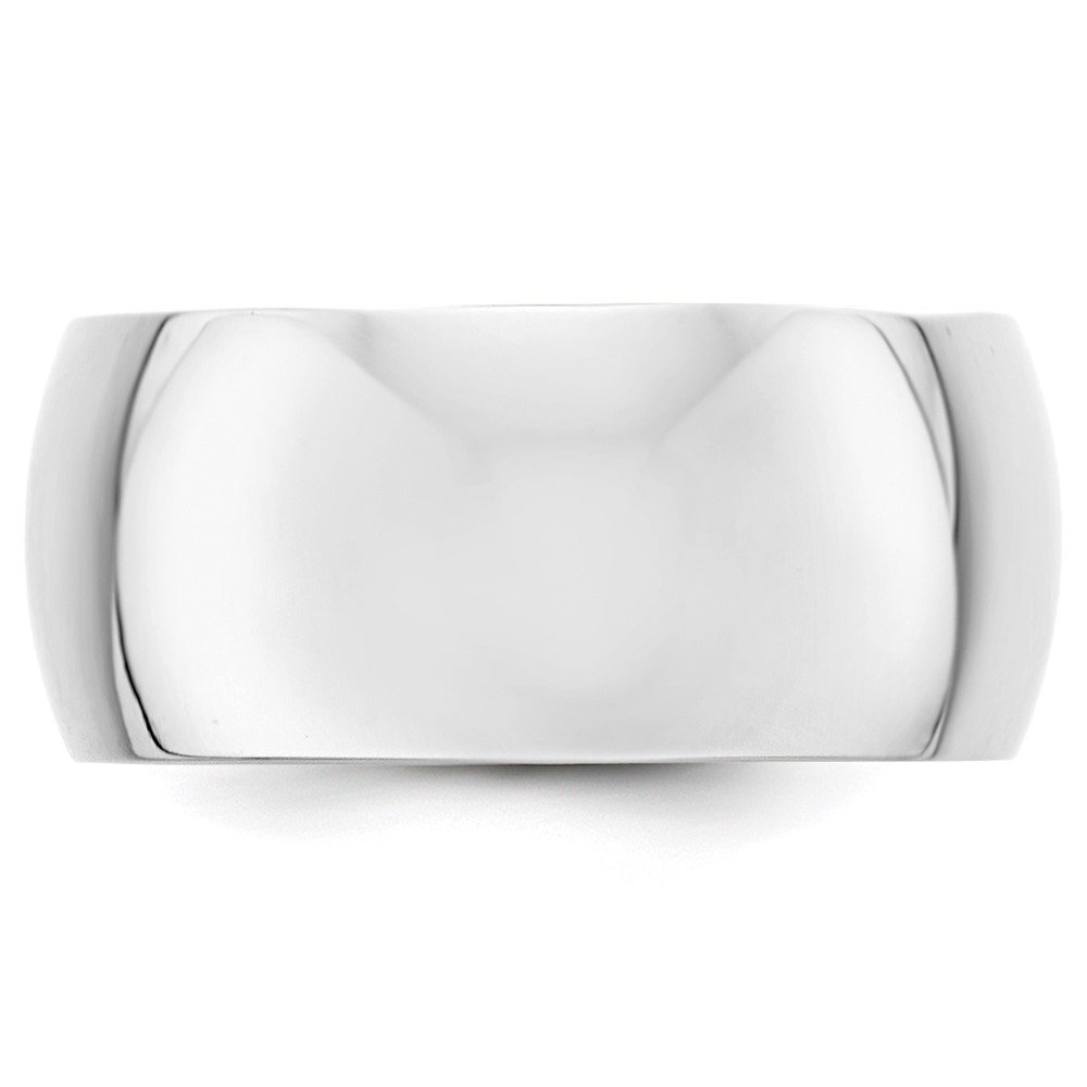 14k White Gold 10mm Half-Round Wedding Band Size 11 (WHR100-11)