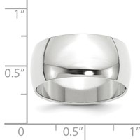 14K White Gold 10mm Half-Round Wedding Band view 3
