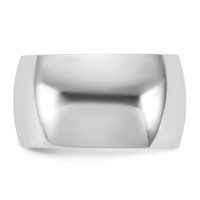 14K 11mm White Gold Half Round Band - Size 5 view 3