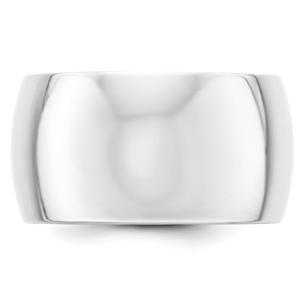 10k White Gold 12mm Half Round Wedding Band Size 6 (1WHR120-6)