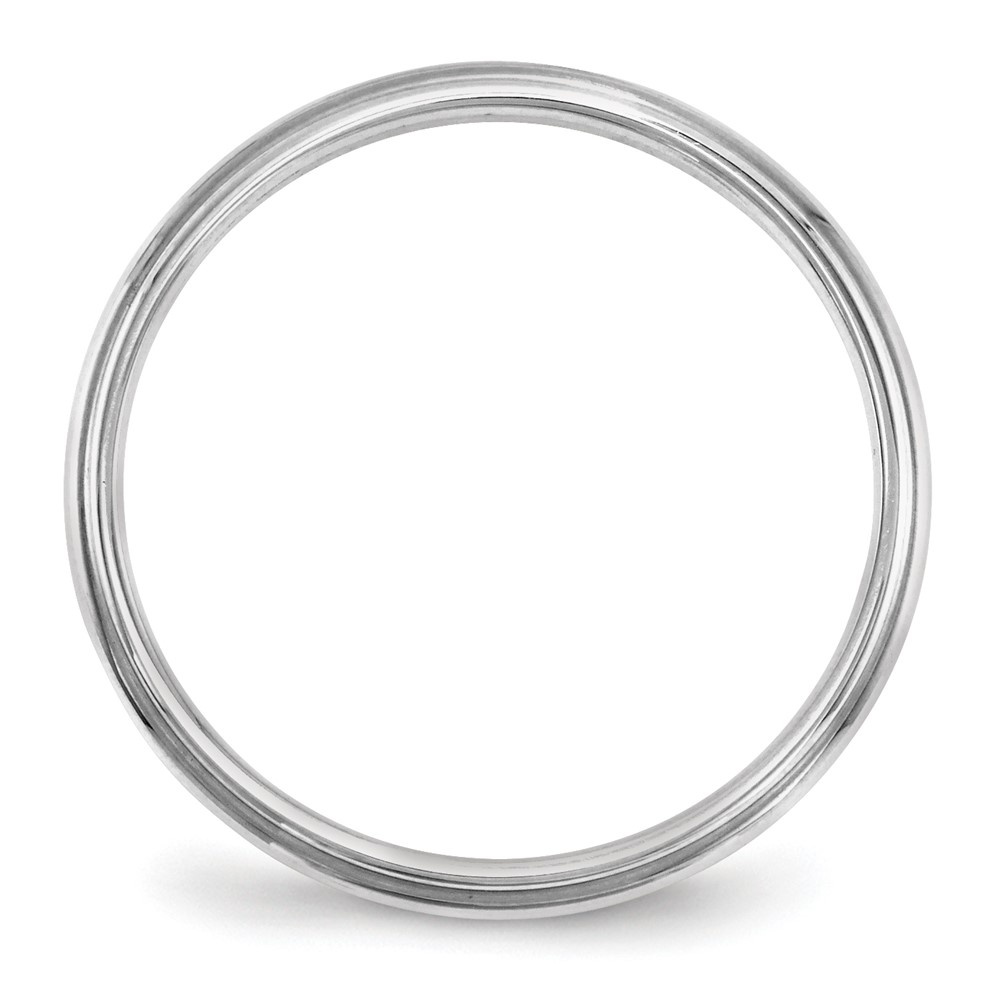 14k White Gold 2.5mm Half Round with Edge Wedding Band Size 8 (WHRE025-8)