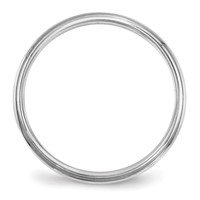 14K White Gold 2.5mm Half Round Band with Edge Wedding view 2